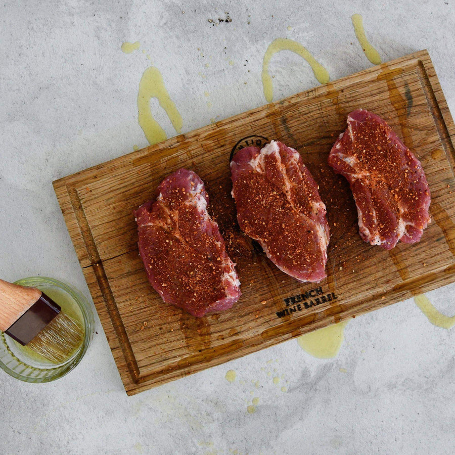 Marinated Pork Ribeye Steaks 2/pack (avg 400g) - Dargle Valley marinated steak pork 