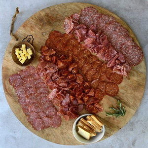 Charcuterie Selection (avg 150g) - Dargle Valleyparma ham  coppa ham pancetta classic salami. 